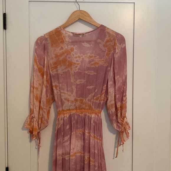 Young Fabulous & Broke Maxi Meadow Dress in Peach Bamboo Wash - Picture 7 of 8